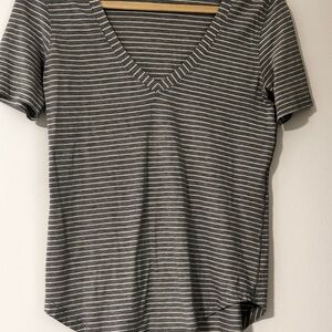 Lululemon Athletica Gray Fitted Ribbed Short Sleeve Tee